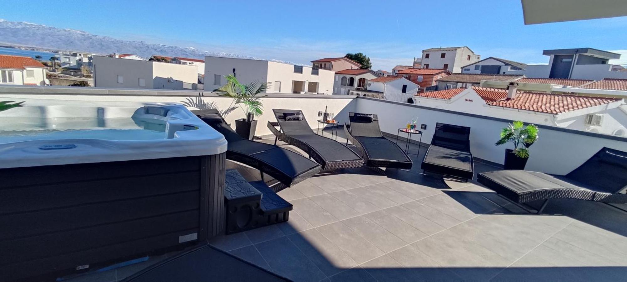 Luxurioeses Penthouse Welle Mit Whirlpool, Grill Und Meerblick Vir Bagian luar foto