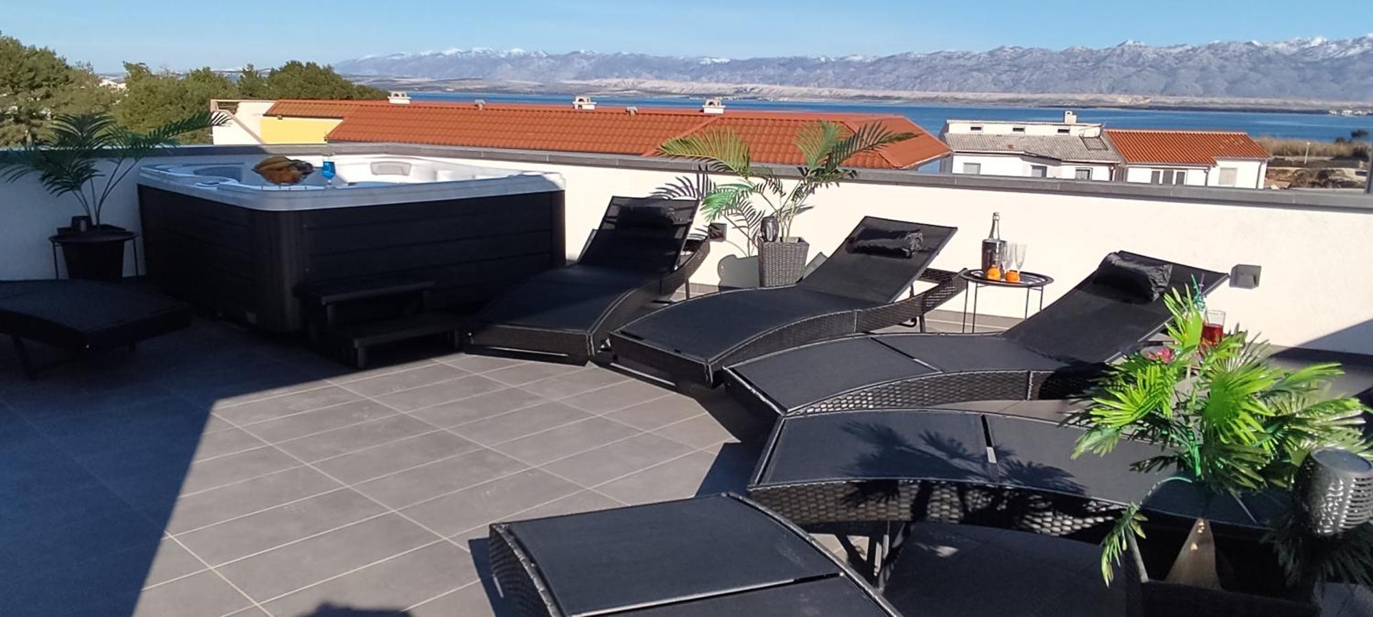 Luxurioeses Penthouse Welle Mit Whirlpool, Grill Und Meerblick Vir Bagian luar foto